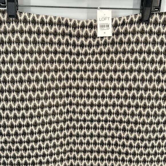 Loft Women's Black & White Print Zipper Back Skirt Size 8 - Picture 2 of 11